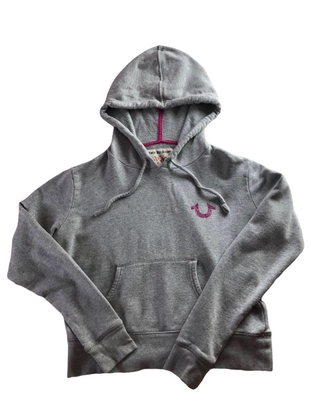 True Religion Grey Cropped Hoodie